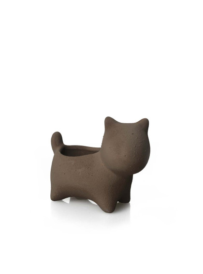 Cachepot Cãozinho Pequeno Cobre Acimentado