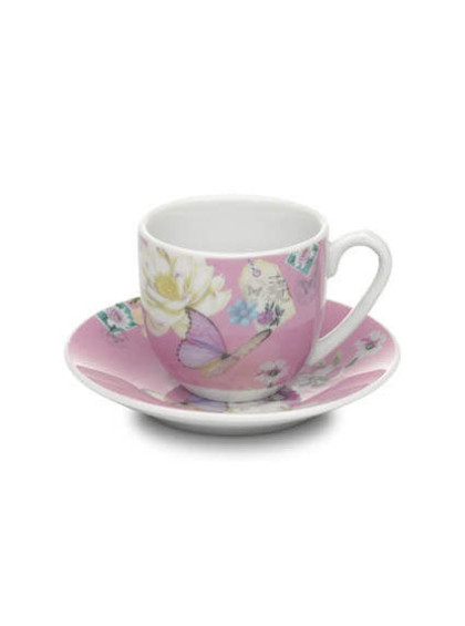 Xícara com Pires Cafezinho Rosa 75ml - Accessorize
