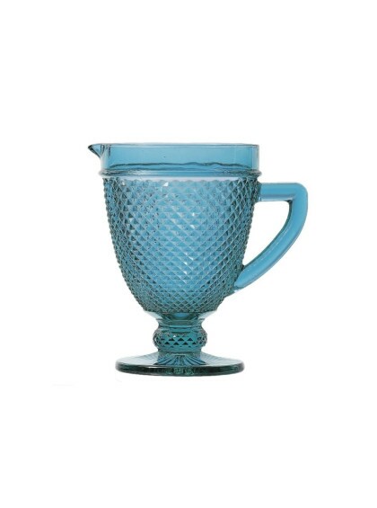 Jarra de Vidro Sodo-Calcico Bico de Jaca Turquesa