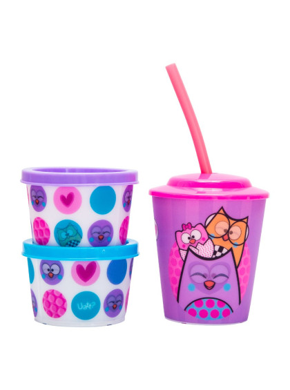 Copo Canudo com Potinhos Move Bubu e as Corujinhas - Uatt