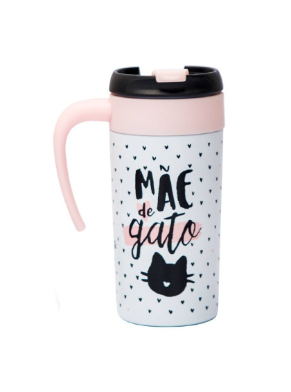 Caneca Térmica com Acessório Mãe de Gato - Uatt