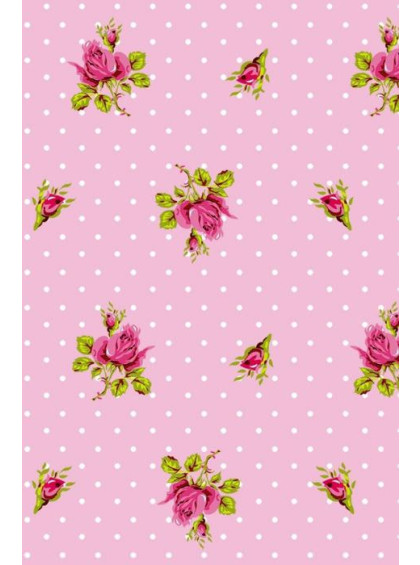 Rolo de Papel de Parede Rosa com Poá Branca