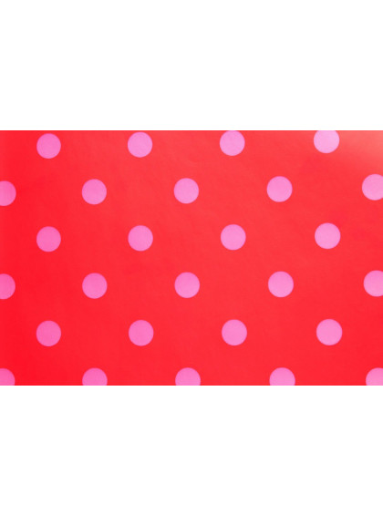 Rolo de papel de parede Vermelho Capa / Poa Rosa