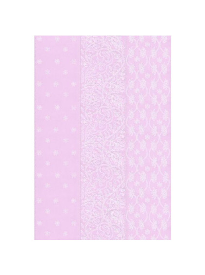 Painel de Parede Rosa com Flores Brancas