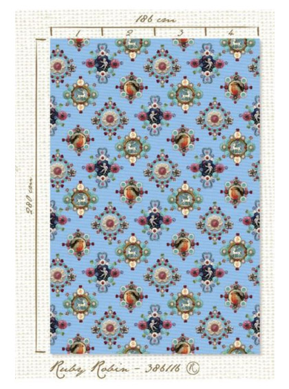 Painel de Parede Azul com Corações