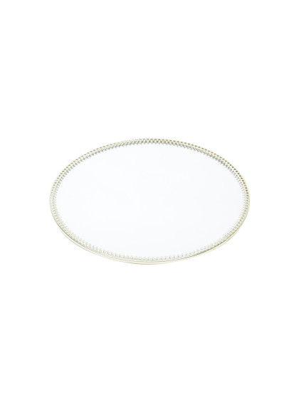 Bandeja Metal/Espelho Redondo Decorated Edges Dourado - Urban