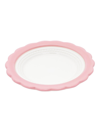 Porta Aneis Cerâmica Curves And Dots Branco/Rosa - Urban