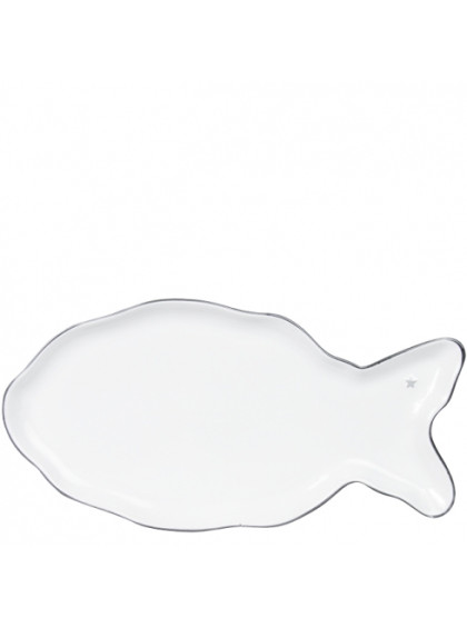 Prato de Peixe Branco com Estrelas Cinzas - Bastion