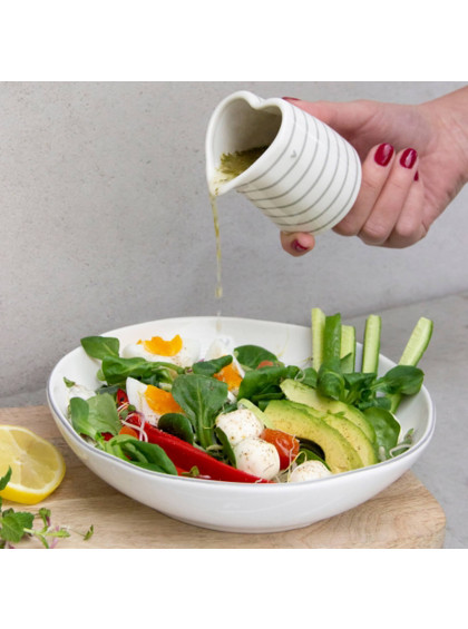 Prato de Sopa Branco com Borda Preta e Coração - Bastion