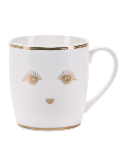 Caneca Branco com Dourado