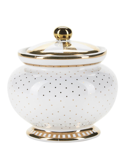 Açucareiro Branco e Dourado