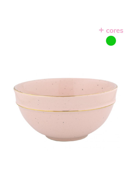 Bowl Rosa com Fio de Ouro