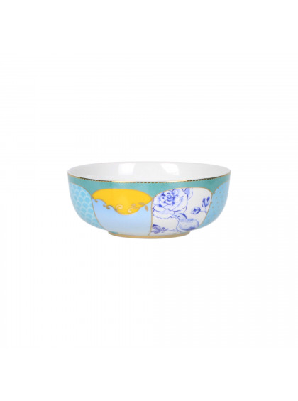 Bowl de Porcelana Azul com Amarelo Royal 