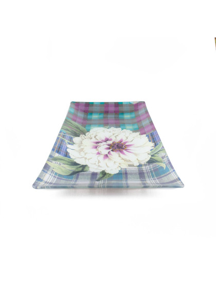 Bandeja de Vidro Flor Longa 