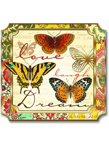 Placa Decorativa Love Laugh Dream