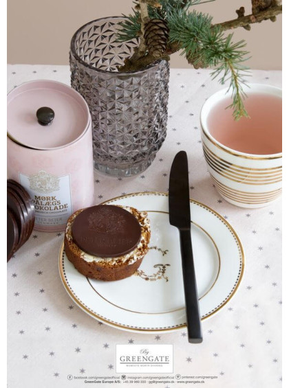 Prato de Pão Rosa e Branco com detalhe em Ouro