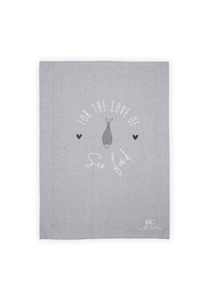 kit 3 Toalhas de Cozinha Cinza e Branco - Bastion