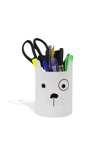 Porta-lápis Cachorro Branco