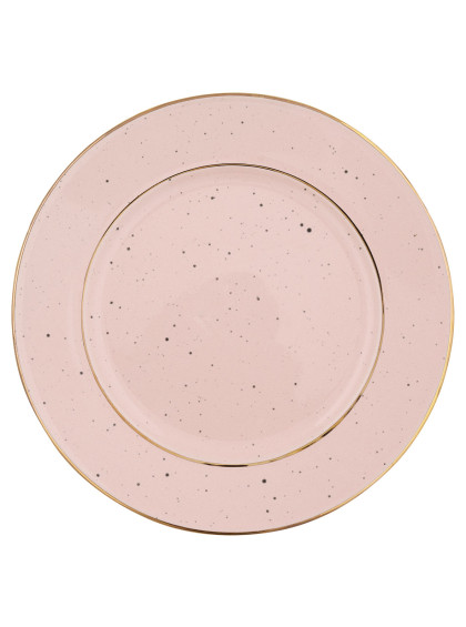 Prato Rosa Claro com Fio de Ouro