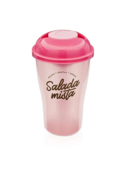 Copo Salada Porta Molho e Garfo Mista