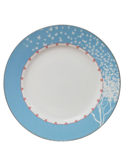 Prato de Jantar de Porcelana Rosa Dente de leão - Carioca De Cor