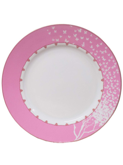 Prato de Jantar de Porcelana Rosa Dente de leão - Carioca De Cor