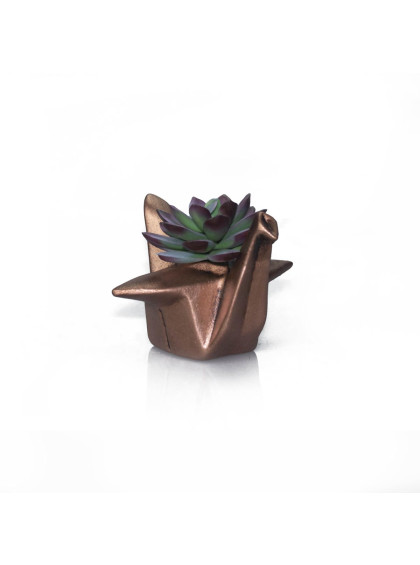 Cachepot Pássaro Origami Médio Cobre