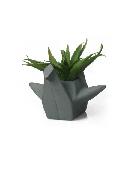 Cachepot Pássaro Origami Grande Azul 