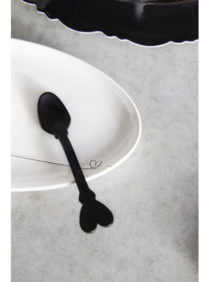 Colher de Chá Coração Preto Fosco - Bastion