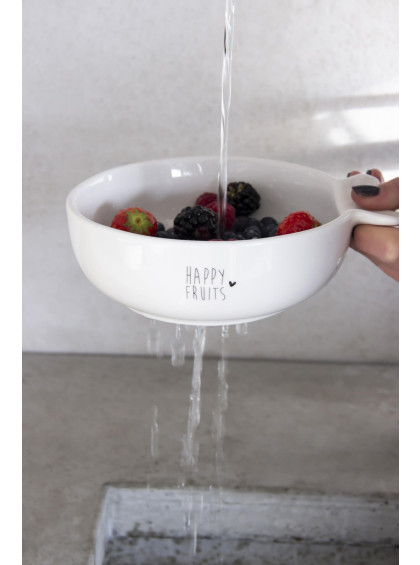 Escorredor Grande Branco com Letras Pretas - Bastion