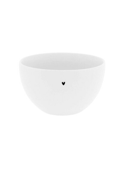 Bowl Branco Pequeno com Coração Preto- Bastion