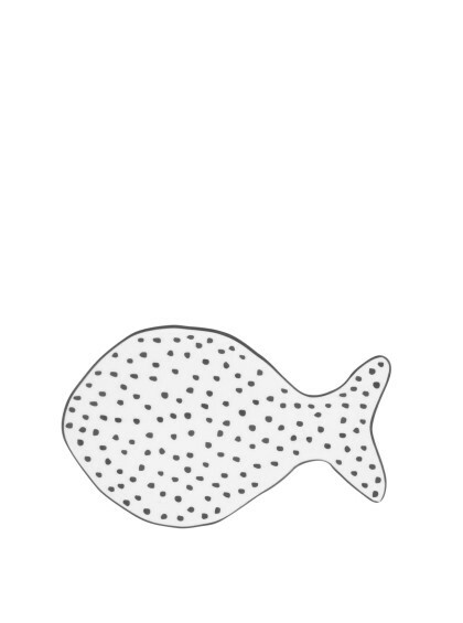 Porta Colher Peixe Branco com Ponto Preto - Bastion