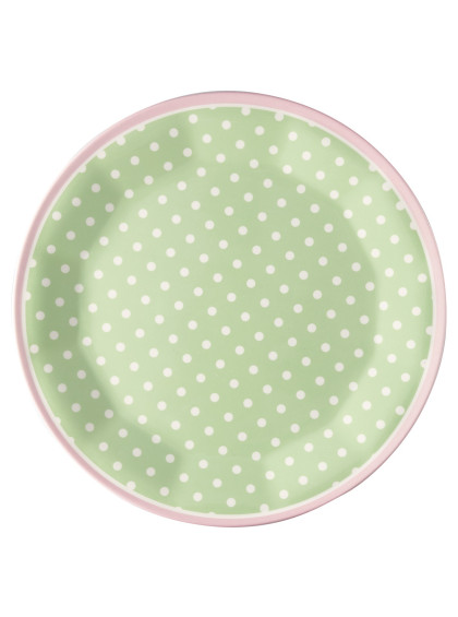 Prato Verde com Bolas Brancas