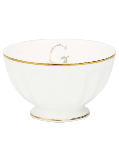 Bowl branca com detalhes em Ouro