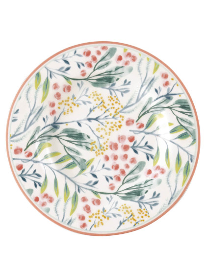 Prato de Pão Megan Branco estampado