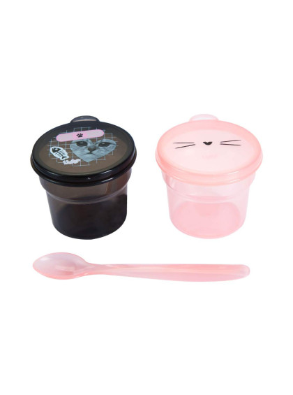 Set Potinhos Colher Gatinha - Uatt