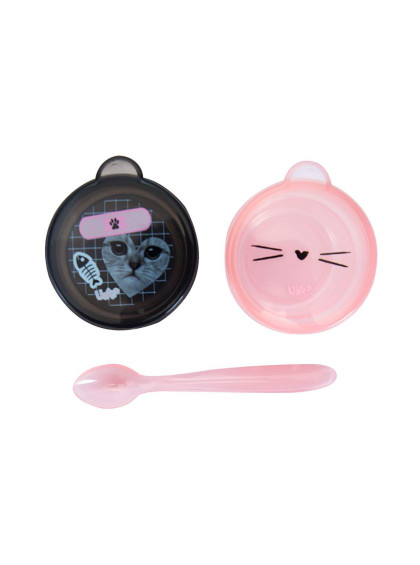 Set Potinhos Colher Gatinha - Uatt