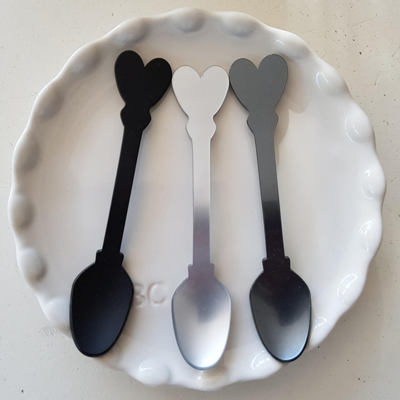 Colher de Chá Coração Grafite - Bastion