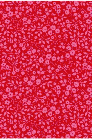 Rolo de Papel de Parede Vermelho com Detalhes de Flores - Pip Studio