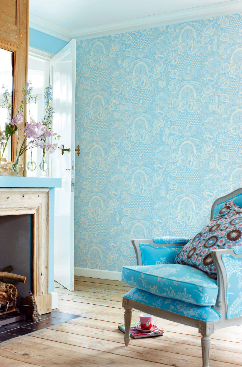 Rolo de Papel de Parede Dearest Peacock Azul Claro - Pip Studio