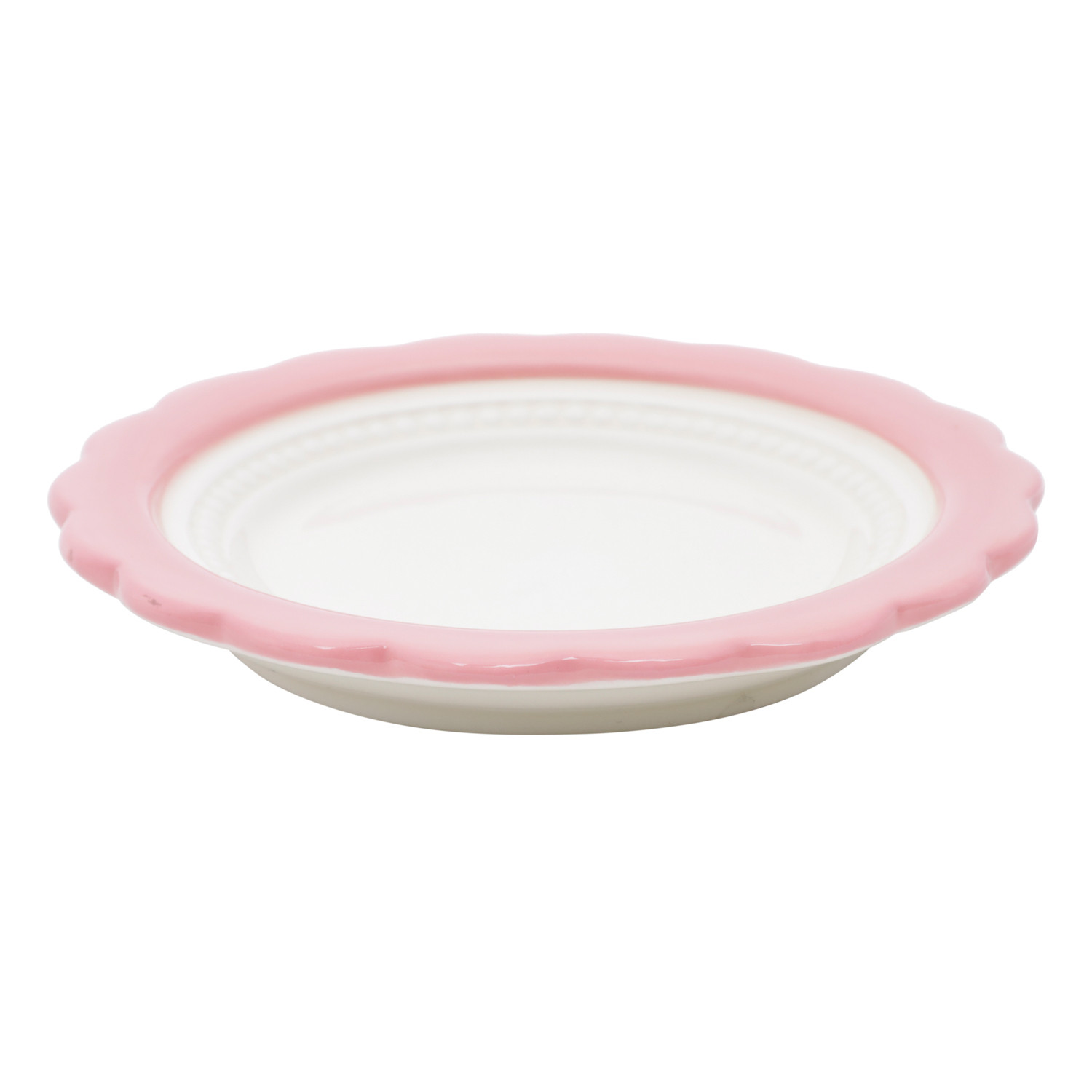 Porta Aneis Cerâmica Curves And Dots Branco/Rosa - Urban