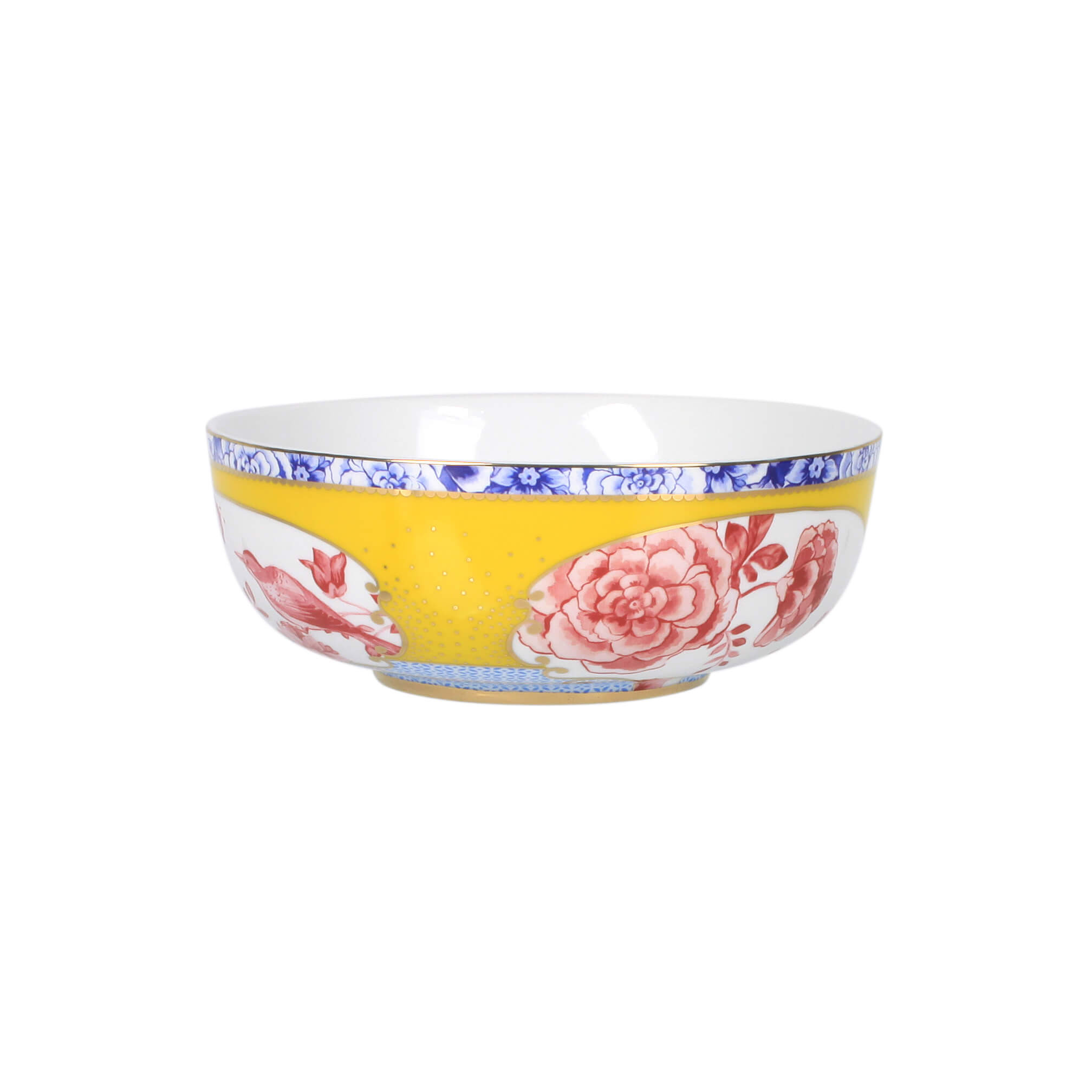 Bowl de Porcelana Amarelo com Rosa Royal 17cm - Pip Studio