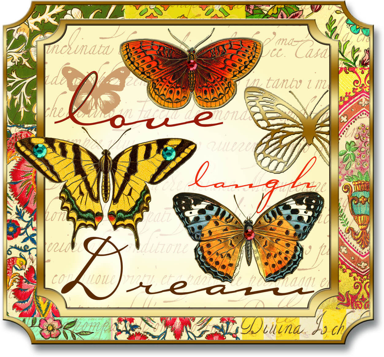 Placa Decorativa Love Laugh Dream – Punch Studio