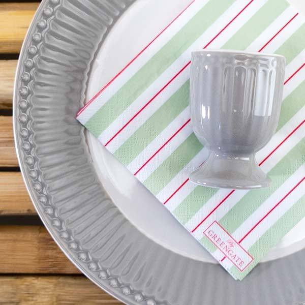 Prato de Sobremesa Alice Cinza Quente 23 cm - Greengate