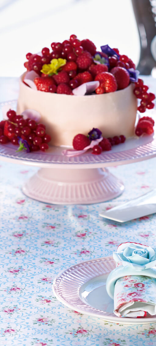 Prato de Bolo com pé Rosa - Greengate