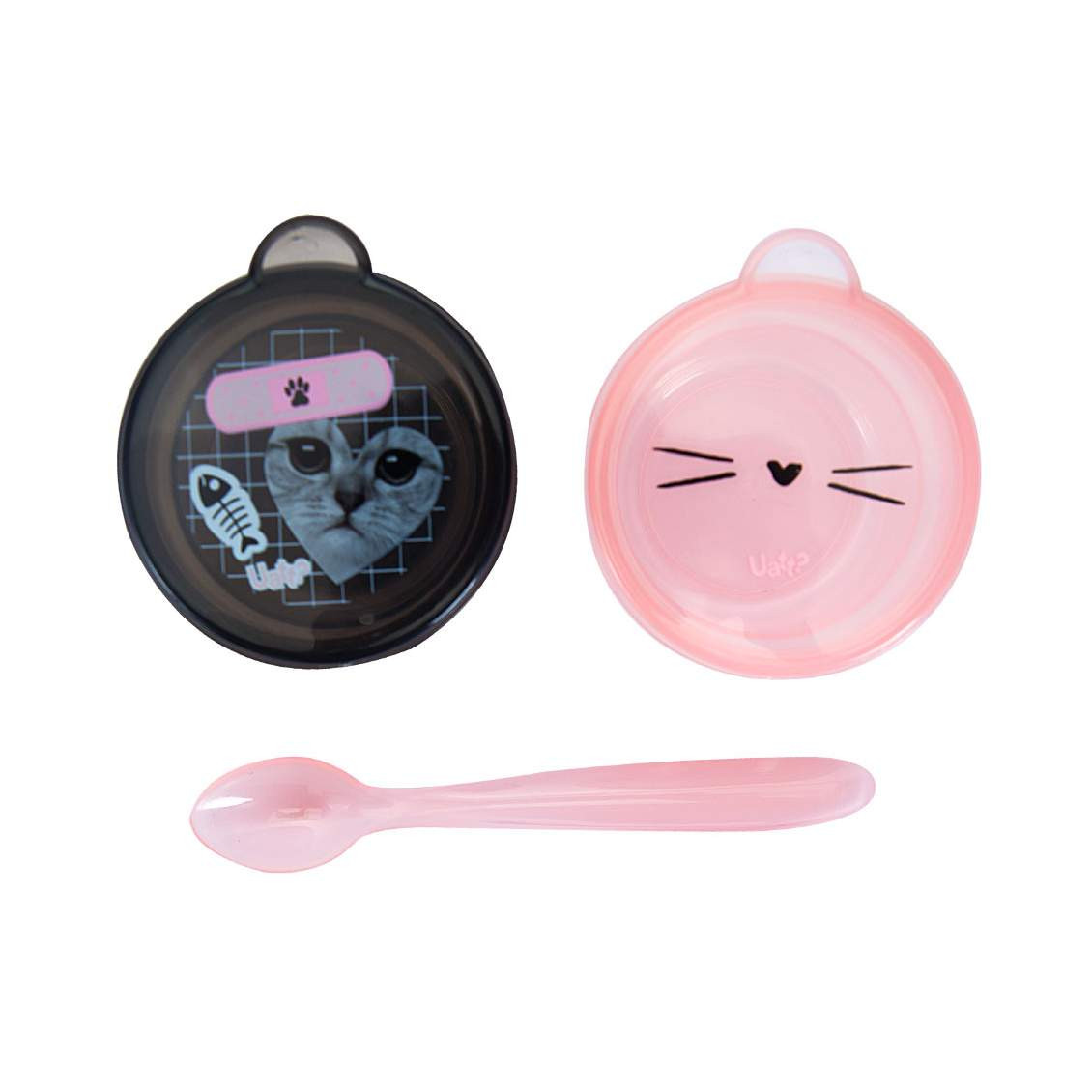 Set Potinhos Colher Gatinha - Uatt