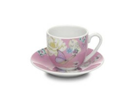 Xícara com Pires Cafezinho Rosa 75ml - Accessorize