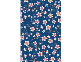 Rolo de Papel de Parede 10m Azul com Flores Rosas - Pip Studio