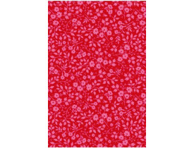 Rolo de Papel de Parede Vermelho com Detalhes de Flores 
