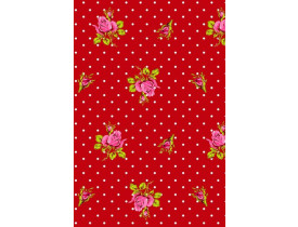 Rolo de Papel de Parede Vermelho com Poá Branca